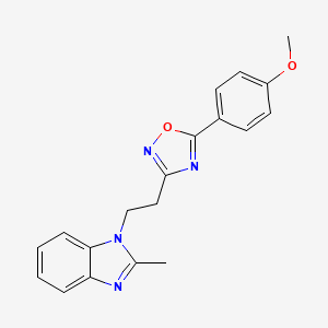 molecular formula C19H18N4O2 B6567633 1-{2-[5-(4-methoxyphenyl)-1,2,4-oxadiazol-3-yl]ethyl}-2-methyl-1H-1,3-benzodiazole CAS No. 1021225-01-3