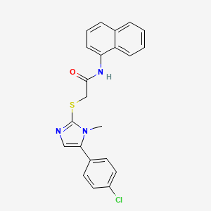 molecular formula C22H18ClN3OS B6567677 2-{[5-(4-chlorophenyl)-1-methyl-1H-imidazol-2-yl]sulfanyl}-N-(naphthalen-1-yl)acetamide CAS No. 921865-80-7