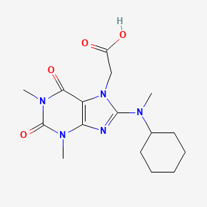 molecular formula C16H23N5O4 B6567700 2-{8-[cyclohexyl(methyl)amino]-1,3-dimethyl-2,6-dioxo-2,3,6,7-tetrahydro-1H-purin-7-yl}acetic acid CAS No. 1021250-55-4