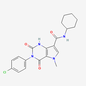 3-(4-chlorophenyl)-N-cyclohexyl-5-methyl-2,4-dioxo-1H,2H,3H,4H,5H-pyrrolo[3,2-d]pyrimidine-7-carboxamide