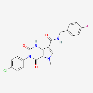 molecular formula C21H16ClFN4O3 B6567728 3-(4-chlorophenyl)-N-[(4-fluorophenyl)methyl]-5-methyl-2,4-dioxo-1H,2H,3H,4H,5H-pyrrolo[3,2-d]pyrimidine-7-carboxamide CAS No. 921805-52-9