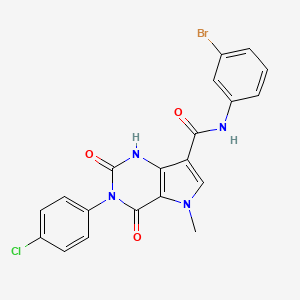 molecular formula C20H14BrClN4O3 B6567749 N-(3-bromophenyl)-3-(4-chlorophenyl)-5-methyl-2,4-dioxo-1H,2H,3H,4H,5H-pyrrolo[3,2-d]pyrimidine-7-carboxamide CAS No. 921574-68-7