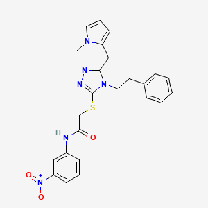 2-({5-[(1-methyl-1H-pyrrol-2-yl)methyl]-4-(2-phenylethyl)-4H-1,2,4-triazol-3-yl}sulfanyl)-N-(3-nitrophenyl)acetamide