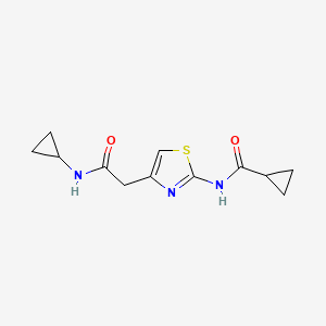 molecular formula C12H15N3O2S B6567789 N-{4-[(cyclopropylcarbamoyl)methyl]-1,3-thiazol-2-yl}cyclopropanecarboxamide CAS No. 921549-72-6