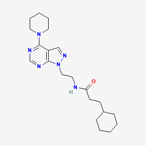 molecular formula C21H32N6O B6567792 3-cyclohexyl-N-{2-[4-(piperidin-1-yl)-1H-pyrazolo[3,4-d]pyrimidin-1-yl]ethyl}propanamide CAS No. 1021255-62-8