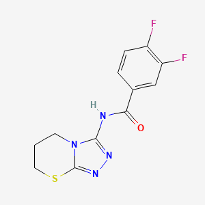 molecular formula C12H10F2N4OS B6567819 3,4-difluoro-N-{5H,6H,7H-[1,2,4]triazolo[3,4-b][1,3]thiazin-3-yl}benzamide CAS No. 946300-31-8