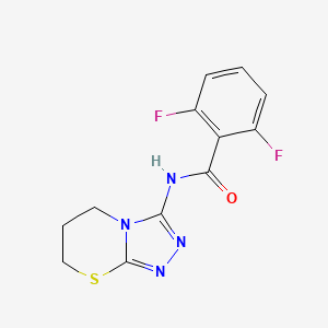 molecular formula C12H10F2N4OS B6567826 2,6-difluoro-N-{5H,6H,7H-[1,2,4]triazolo[3,4-b][1,3]thiazin-3-yl}benzamide CAS No. 946351-64-0