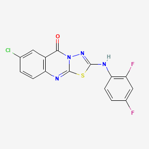 7-chloro-2-[(2,4-difluorophenyl)amino]-5H-[1,3,4]thiadiazolo[2,3-b]quinazolin-5-one