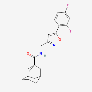 molecular formula C21H22F2N2O2 B6567835 N-{[5-(2,4-difluorophenyl)-1,2-oxazol-3-yl]methyl}adamantane-1-carboxamide CAS No. 1021216-40-9
