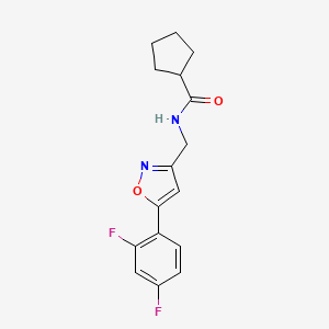 molecular formula C16H16F2N2O2 B6567849 N-{[5-(2,4-difluorophenyl)-1,2-oxazol-3-yl]methyl}cyclopentanecarboxamide CAS No. 1021216-36-3