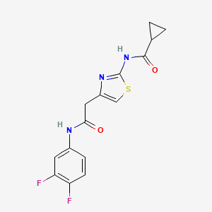 molecular formula C15H13F2N3O2S B6567860 N-(4-{[(3,4-difluorophenyl)carbamoyl]methyl}-1,3-thiazol-2-yl)cyclopropanecarboxamide CAS No. 921845-16-1