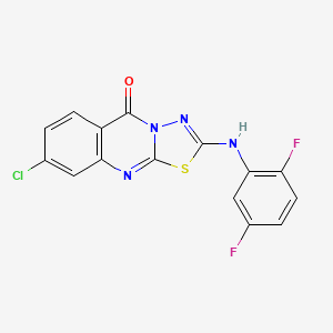 molecular formula C15H7ClF2N4OS B6567875 8-chloro-2-[(2,5-difluorophenyl)amino]-5H-[1,3,4]thiadiazolo[2,3-b]quinazolin-5-one CAS No. 1021224-76-9
