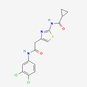 molecular formula C15H13Cl2N3O2S B6567879 N-(4-{[(3,4-dichlorophenyl)carbamoyl]methyl}-1,3-thiazol-2-yl)cyclopropanecarboxamide CAS No. 921777-55-1