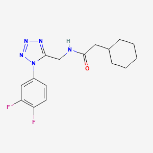 molecular formula C16H19F2N5O B6567885 2-cyclohexyl-N-{[1-(3,4-difluorophenyl)-1H-1,2,3,4-tetrazol-5-yl]methyl}acetamide CAS No. 946308-55-0