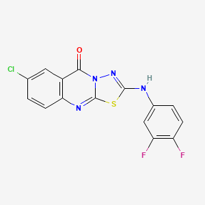 molecular formula C15H7ClF2N4OS B6567893 7-chloro-2-[(3,4-difluorophenyl)amino]-5H-[1,3,4]thiadiazolo[2,3-b]quinazolin-5-one CAS No. 1021224-69-0