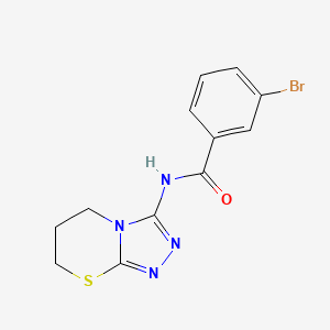 molecular formula C12H11BrN4OS B6567919 3-bromo-N-{5H,6H,7H-[1,2,4]triazolo[3,4-b][1,3]thiazin-3-yl}benzamide CAS No. 946222-55-5