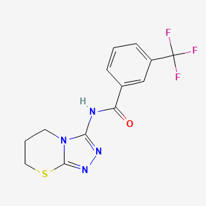 molecular formula C13H11F3N4OS B6567928 N-{5H,6H,7H-[1,2,4]triazolo[3,4-b][1,3]thiazin-3-yl}-3-(trifluoromethyl)benzamide CAS No. 946300-35-2