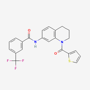molecular formula C22H17F3N2O2S B6567939 N-[1-(thiophene-2-carbonyl)-1,2,3,4-tetrahydroquinolin-7-yl]-3-(trifluoromethyl)benzamide CAS No. 946320-24-7