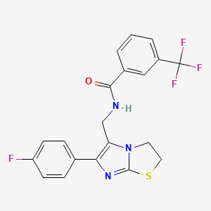 molecular formula C20H15F4N3OS B6567941 N-{[6-(4-fluorophenyl)-2H,3H-imidazo[2,1-b][1,3]thiazol-5-yl]methyl}-3-(trifluoromethyl)benzamide CAS No. 946353-38-4
