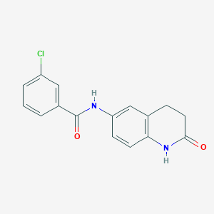 molecular formula C16H13ClN2O2 B6567975 3-chloro-N-(2-oxo-1,2,3,4-tetrahydroquinolin-6-yl)benzamide CAS No. 922000-17-7