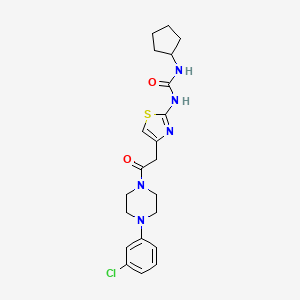 molecular formula C21H26ClN5O2S B6567995 3-(4-{2-[4-(3-chlorophenyl)piperazin-1-yl]-2-oxoethyl}-1,3-thiazol-2-yl)-1-cyclopentylurea CAS No. 921829-75-6