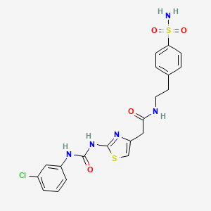 molecular formula C20H20ClN5O4S2 B6567998 2-(2-{[(3-chlorophenyl)carbamoyl]amino}-1,3-thiazol-4-yl)-N-[2-(4-sulfamoylphenyl)ethyl]acetamide CAS No. 923217-59-8