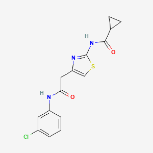 molecular formula C15H14ClN3O2S B6568015 N-(4-{[(3-chlorophenyl)carbamoyl]methyl}-1,3-thiazol-2-yl)cyclopropanecarboxamide CAS No. 69186-41-0