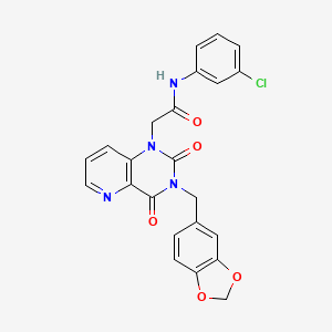 molecular formula C23H17ClN4O5 B6568016 2-{3-[(2H-1,3-benzodioxol-5-yl)methyl]-2,4-dioxo-1H,2H,3H,4H-pyrido[3,2-d]pyrimidin-1-yl}-N-(3-chlorophenyl)acetamide CAS No. 923192-40-9