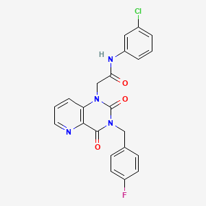 molecular formula C22H16ClFN4O3 B6568017 N-(3-chlorophenyl)-2-{3-[(4-fluorophenyl)methyl]-2,4-dioxo-1H,2H,3H,4H-pyrido[3,2-d]pyrimidin-1-yl}acetamide CAS No. 921823-28-1
