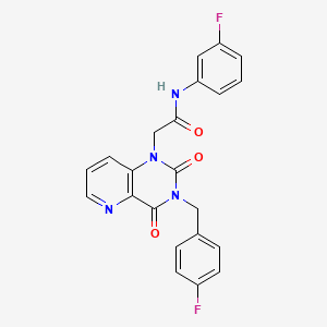 molecular formula C22H16F2N4O3 B6568073 N-(3-fluorophenyl)-2-{3-[(4-fluorophenyl)methyl]-2,4-dioxo-1H,2H,3H,4H-pyrido[3,2-d]pyrimidin-1-yl}acetamide CAS No. 921547-48-0