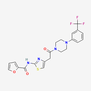 molecular formula C21H19F3N4O3S B6568075 N-[4-(2-oxo-2-{4-[3-(trifluoromethyl)phenyl]piperazin-1-yl}ethyl)-1,3-thiazol-2-yl]furan-2-carboxamide CAS No. 921563-46-4