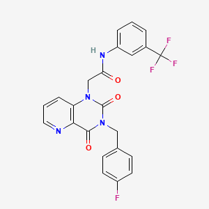 molecular formula C23H16F4N4O3 B6568080 2-{3-[(4-fluorophenyl)methyl]-2,4-dioxo-1H,2H,3H,4H-pyrido[3,2-d]pyrimidin-1-yl}-N-[3-(trifluoromethyl)phenyl]acetamide CAS No. 921842-63-9