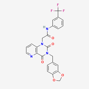 molecular formula C24H17F3N4O5 B6568094 2-{3-[(2H-1,3-benzodioxol-5-yl)methyl]-2,4-dioxo-1H,2H,3H,4H-pyrido[3,2-d]pyrimidin-1-yl}-N-[3-(trifluoromethyl)phenyl]acetamide CAS No. 923124-06-5