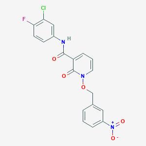 molecular formula C19H13ClFN3O5 B6568102 N-(3-chloro-4-fluorophenyl)-1-[(3-nitrophenyl)methoxy]-2-oxo-1,2-dihydropyridine-3-carboxamide CAS No. 852365-60-7