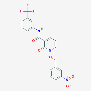 molecular formula C20H14F3N3O5 B6568110 1-[(3-nitrophenyl)methoxy]-2-oxo-N-[3-(trifluoromethyl)phenyl]-1,2-dihydropyridine-3-carboxamide CAS No. 852364-91-1