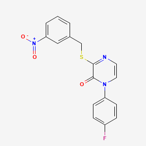 molecular formula C17H12FN3O3S B6568121 1-(4-fluorophenyl)-3-{[(3-nitrophenyl)methyl]sulfanyl}-1,2-dihydropyrazin-2-one CAS No. 1021261-03-9