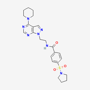 molecular formula C23H29N7O3S B6568139 N-{2-[4-(piperidin-1-yl)-1H-pyrazolo[3,4-d]pyrimidin-1-yl]ethyl}-4-(pyrrolidine-1-sulfonyl)benzamide CAS No. 1021206-29-0