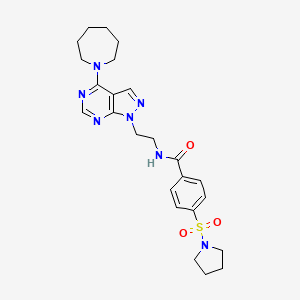 N-{2-[4-(azepan-1-yl)-1H-pyrazolo[3,4-d]pyrimidin-1-yl]ethyl}-4-(pyrrolidine-1-sulfonyl)benzamide