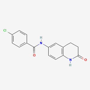 molecular formula C16H13ClN2O2 B6568153 4-chloro-N-(2-oxo-1,2,3,4-tetrahydroquinolin-6-yl)benzamide CAS No. 921999-81-7