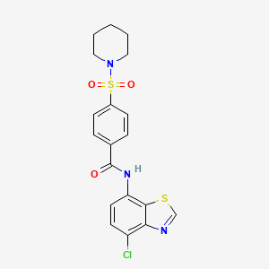 molecular formula C19H18ClN3O3S2 B6568163 N-(4-chloro-1,3-benzothiazol-7-yl)-4-(piperidine-1-sulfonyl)benzamide CAS No. 932973-63-2