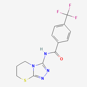 molecular formula C13H11F3N4OS B6568183 N-{5H,6H,7H-[1,2,4]triazolo[3,4-b][1,3]thiazin-3-yl}-4-(trifluoromethyl)benzamide CAS No. 946222-65-7