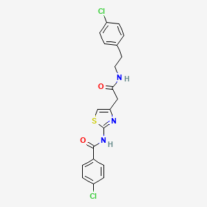 molecular formula C20H17Cl2N3O2S B6568224 4-chloro-N-[4-({[2-(4-chlorophenyl)ethyl]carbamoyl}methyl)-1,3-thiazol-2-yl]benzamide CAS No. 921542-14-5
