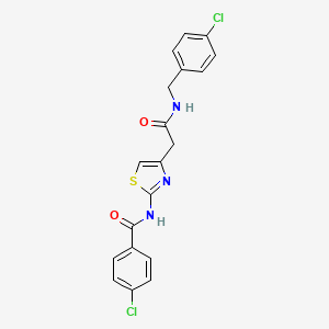 molecular formula C19H15Cl2N3O2S B6568233 4-chloro-N-[4-({[(4-chlorophenyl)methyl]carbamoyl}methyl)-1,3-thiazol-2-yl]benzamide CAS No. 921790-69-4