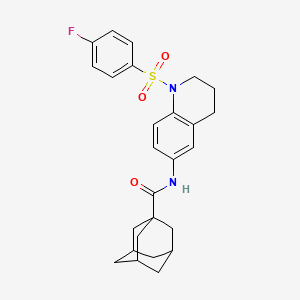 molecular formula C26H29FN2O3S B6568320 N-[1-(4-fluorobenzenesulfonyl)-1,2,3,4-tetrahydroquinolin-6-yl]adamantane-1-carboxamide CAS No. 946382-28-1