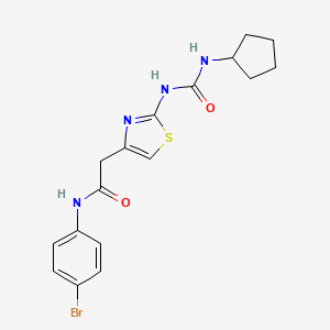 molecular formula C17H19BrN4O2S B6568363 N-(4-bromophenyl)-2-{2-[(cyclopentylcarbamoyl)amino]-1,3-thiazol-4-yl}acetamide CAS No. 921508-17-0