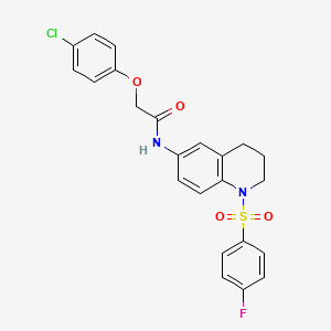 molecular formula C23H20ClFN2O4S B6568368 2-(4-chlorophenoxy)-N-[1-(4-fluorobenzenesulfonyl)-1,2,3,4-tetrahydroquinolin-6-yl]acetamide CAS No. 946259-85-4