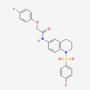 molecular formula C23H20F2N2O4S B6568375 N-[1-(4-fluorobenzenesulfonyl)-1,2,3,4-tetrahydroquinolin-6-yl]-2-(4-fluorophenoxy)acetamide CAS No. 946335-50-8