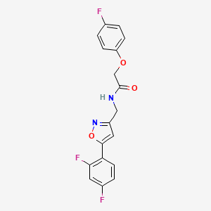 molecular formula C18H13F3N2O3 B6568382 N-{[5-(2,4-difluorophenyl)-1,2-oxazol-3-yl]methyl}-2-(4-fluorophenoxy)acetamide CAS No. 1021216-80-7