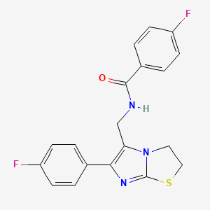 4-fluoro-N-{[6-(4-fluorophenyl)-2H,3H-imidazo[2,1-b][1,3]thiazol-5-yl]methyl}benzamide