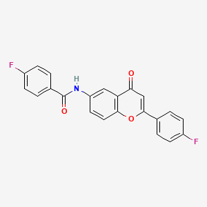 molecular formula C22H13F2NO3 B6568402 4-fluoro-N-[2-(4-fluorophenyl)-4-oxo-4H-chromen-6-yl]benzamide CAS No. 921554-00-9